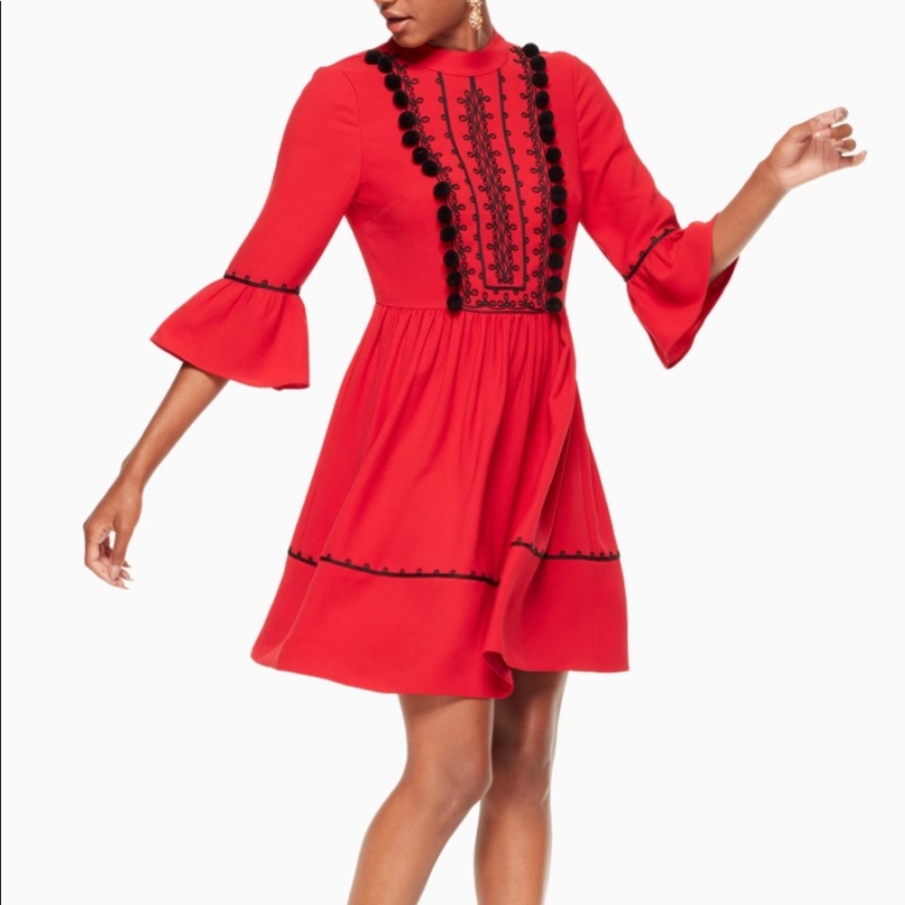 NWT Kate Spade Pom Embroidered Mini Dress